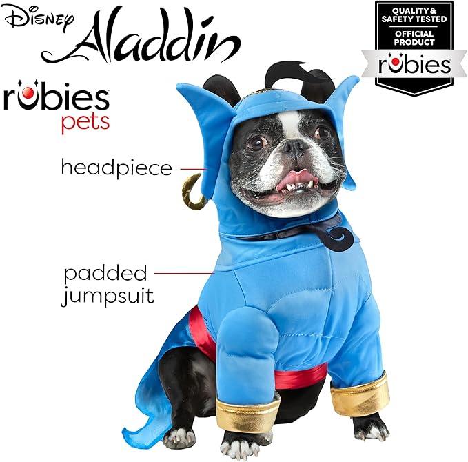 Disney's Aladdin: Genie Pet Costume for For Dogs or Cats by Rubies, Small