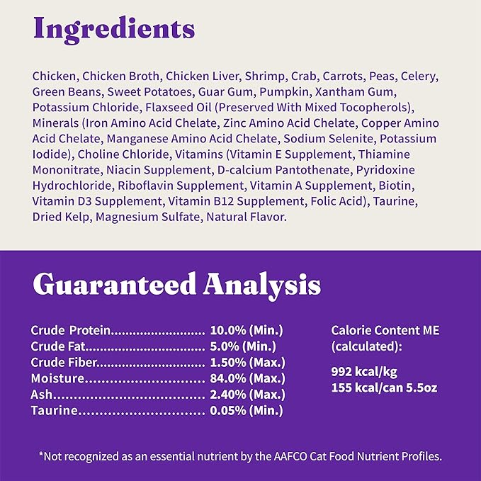 Halo Adult Wet Cat Food, Grain Free, Chicken Shrimp & Crab Stew 5.5oz Can (Pack of 12)