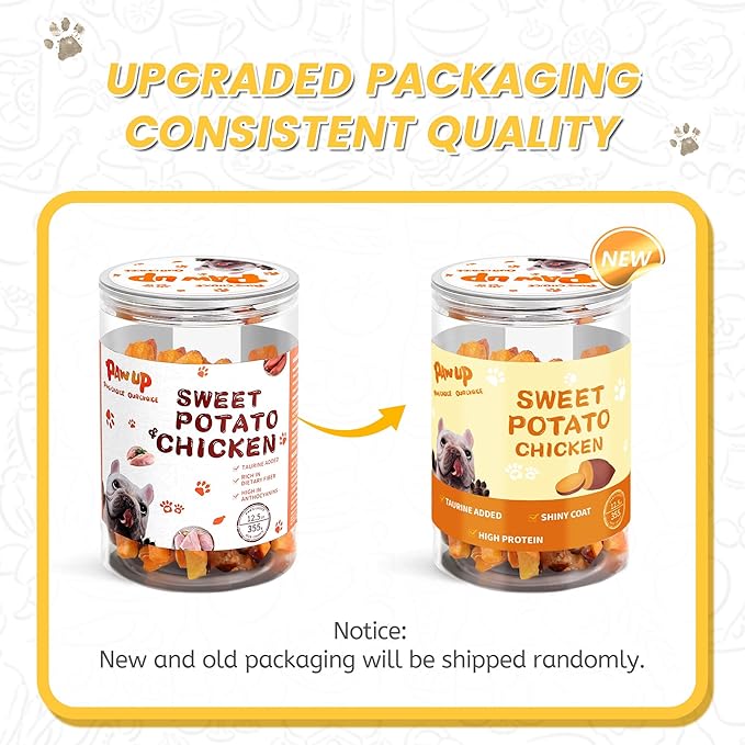 Dog Treats Chicken Jerky Wrapped Sweet Potato, Natural Ingredients w/Taurine, Grain Free Dog Treats, 12.5 oz