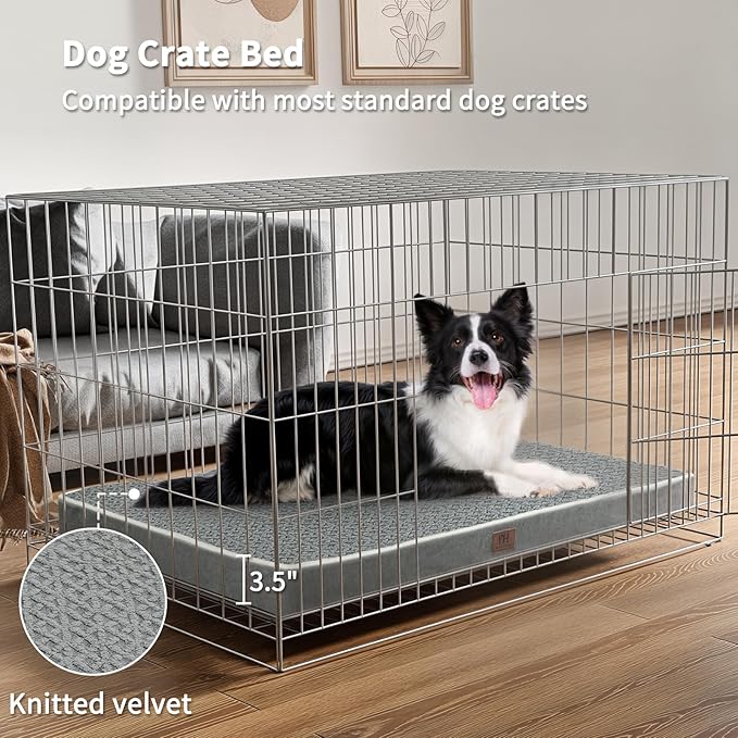 Orthopedic Dog Bed,Extra Large Sized XXL Dog Beds, Plush Washable & Waterproof Big Dogs Crate Bed,Egg Crate Foam Pet Beds Mat W/Removable Cover