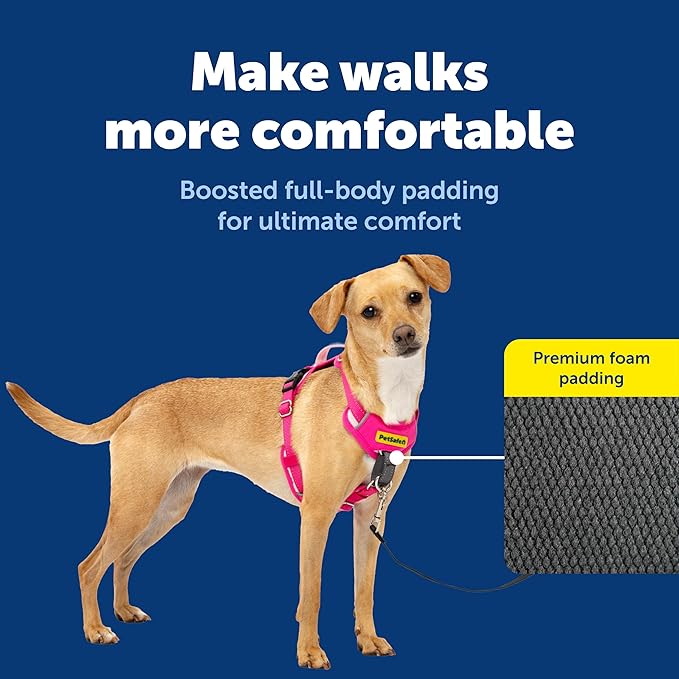 PetSafe Easy Walk Comfort No-Pull Dog Harness - Better Walk Training Harness - Full Body Padded Design - Durable Fabric - 5 Point Adjustable Fit - Everyday Leash Training - Pink - X-Small
