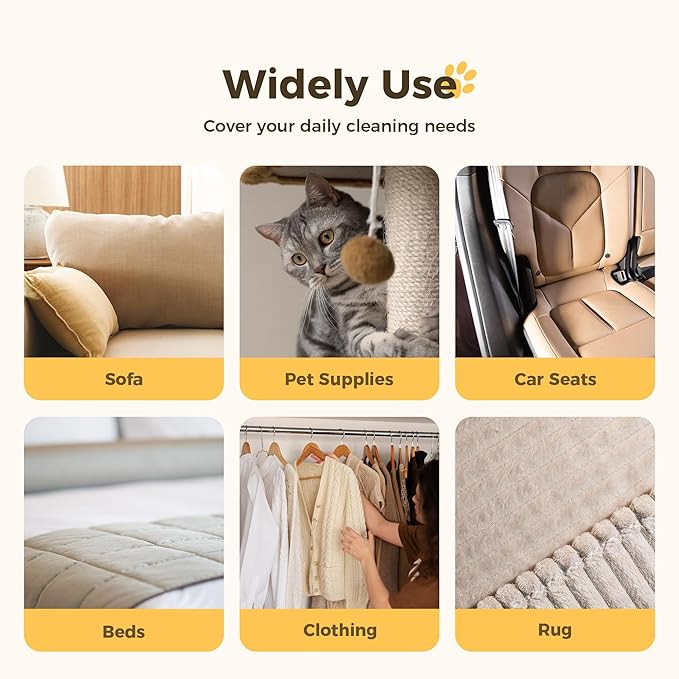 3 Pcs Electrostatic Pet Hair Removal Gloves with Bidirectional Bristle Design, Washable Reusable Cat Dog Hair Remover Grooming Glove Tool for Furniture, Bed Sheets,Car Seat (Yellow)