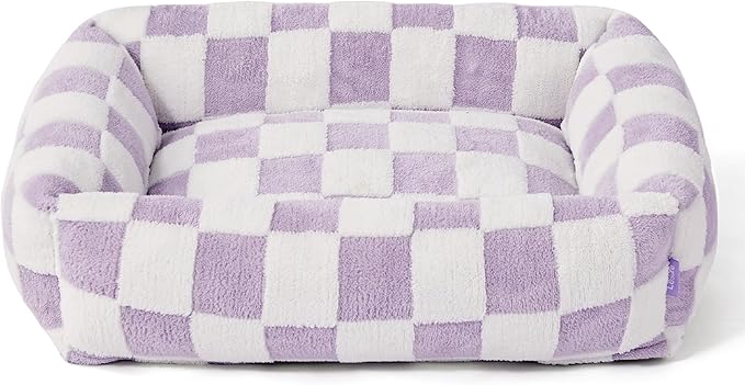 Lesure Cute Dog Bed for Medium Dogs - Washable Pet Beds,Cozy Rectangle Orthopedic Sofa with Jacquard Shaggy Plush & Anti Slip Bottom,30x24x8inches