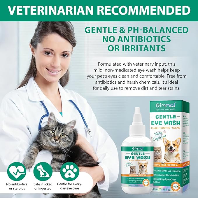 FANSHI Pets Dog Eye Drops Gentle Eye Drops for Dogs and Cats Specially Formulated Eye Wash Relieve Eye Itching & Irritation, Cleansing 100ml/3.38fl Oz