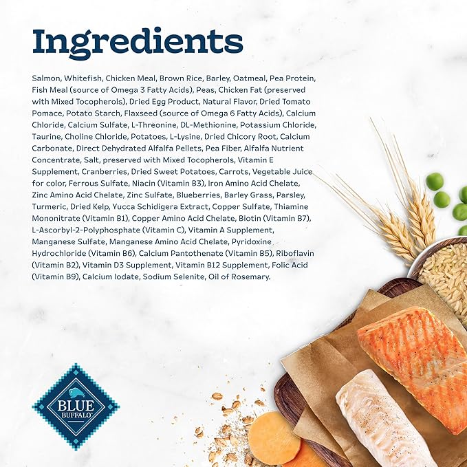 Blue Buffalo Tastefuls Adult Cat Dry Food, Multi-Protein Salmon & Ocean Fish Recipe, 3-lb. Bag