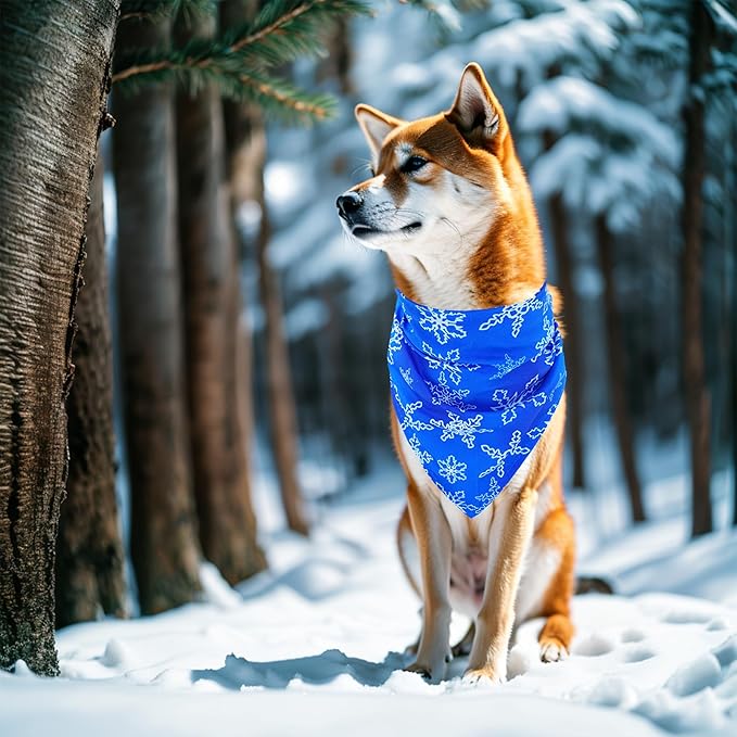 7 Pcs Winter Dog Bandanas for Medium Dogs Breed Hemming Seam Edge Small Dog Bandanas Large Scarves Grooming M