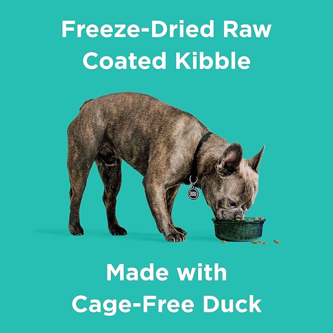 BIXBI Rawbble Dry Dog Food, Duck, 4 lbs - USA Made with Fresh Meat - No Meat Meal & No Corn, Soy or Wheat - Freeze Dried Raw Coated Dog Food - Minimally Processed for Superior Digestibility