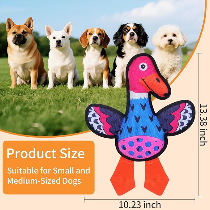 Squeaky Dog Toys,Crinkle Dog Toy,Colorful Absurd Duck Dog Toys,Interactive Dog Toy,Fun for Indoor Puppies,Chewing and Play(Blue)