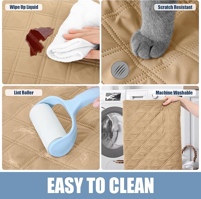 Smiry Waterproof Dog Blanket, Reversible Dog Bed Cover Pet Blanket, Soft Pet Couch Covers for Sofa Washable, Bed Couch Sofa Furniture Protector for Puppy Cat Kids (30"x80", Camel/Beige)