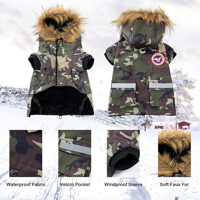 PINA Dog Coats for Small Dogs, Waterproof Dog Jacket