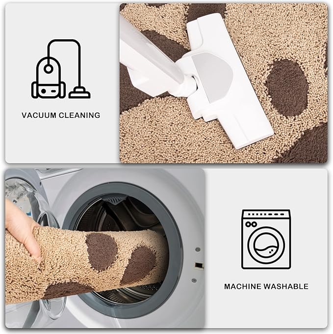 PURRUGS Dirt Trapping Door Mat 32" x 47", Non-Skid/Slip Machine Washable Microfiber Entryway Rug, Dog Doormat, Super Absorbent Welcome Mat for Muddy Wet Shoes and Paws, Beige