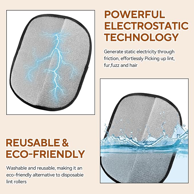 2 Pack Pet Hair Remover Gloves, Electrostatic Grooming Gloves for Dogs & Cats, Double-Sided Deshedding for Furniture, Carpet,The Magic Brush pet Hair Remover