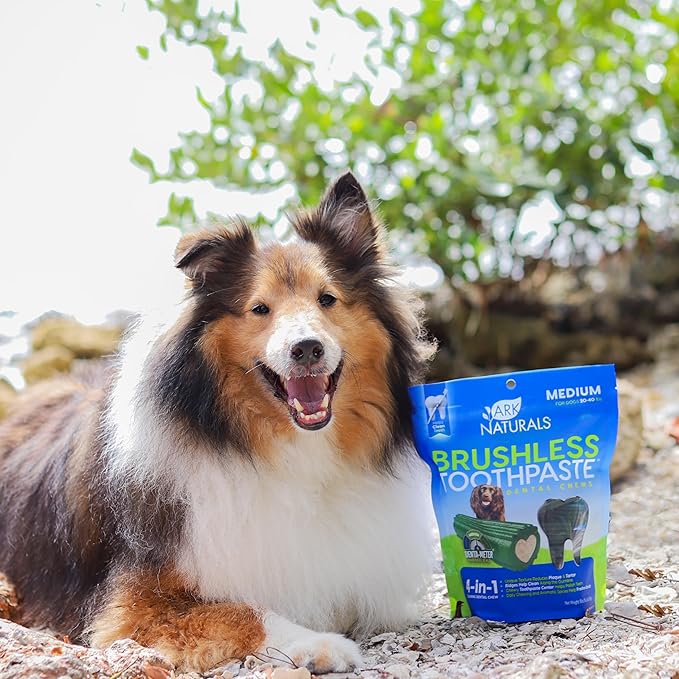 Ark Naturals Brushless Toothpaste, Dog Dental Chews for Medium Breeds, Freshens Breath, Helps Reduce Plaque & Tartar, 18oz, 1 Pack