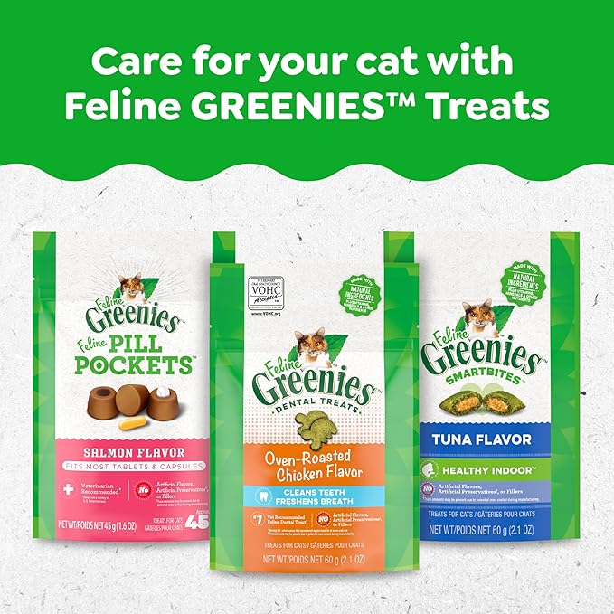 Greenies Feline Dental Cat Treats, Catnip Flavor, 21 oz. Tub