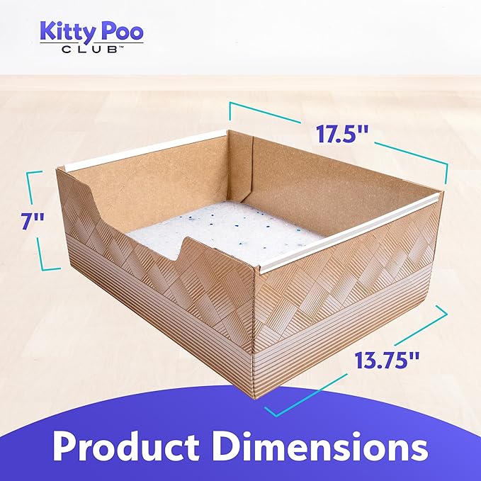 Kitty Poo Club Leakproof Disposable 2-Pack Cat Litter Box with 2 Bags Silica Litter | Superior Odor Control & Recyclable Design | Perfect for Travel, Multi-Cat Homes & Daily Use