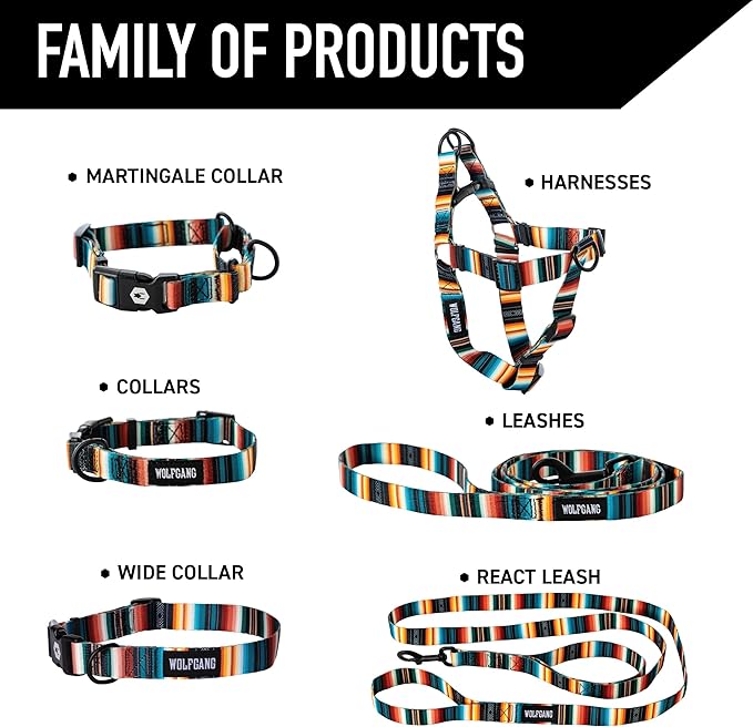 Wolfgang Heavy Duty Adjustable Dog Harness, Pull-Tested to Over 800 lbs for Walking & Training, LostArt Print, Small