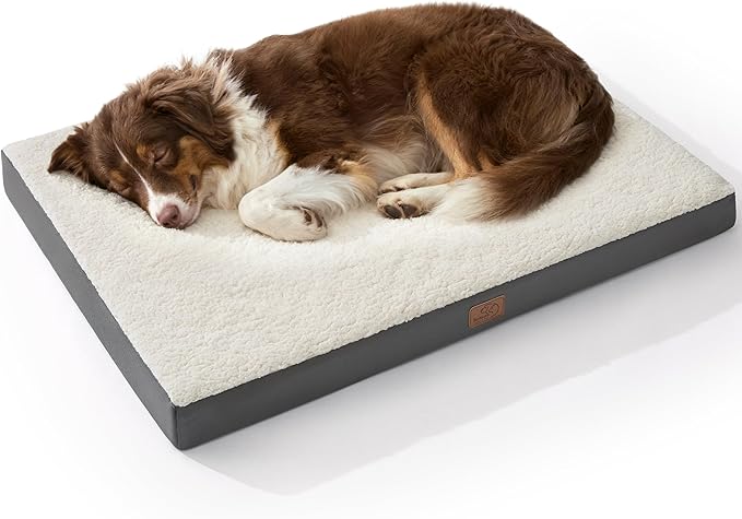 Bedsure Dog Beds Large Sized Dog - Orthopedic Flat Pet Beds with Removable Washable Cover, Egg Crate Foam Puppy Mat, Suitable for Pet Up to 65 lbs