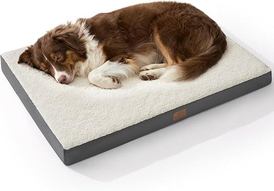 Bedsure Dog Beds Large Sized Dog - Orthopedic Flat Pet Beds with Removable Washable Cover, Egg Crate Foam Puppy Mat, Suitable for Pet Up to 65 lbs