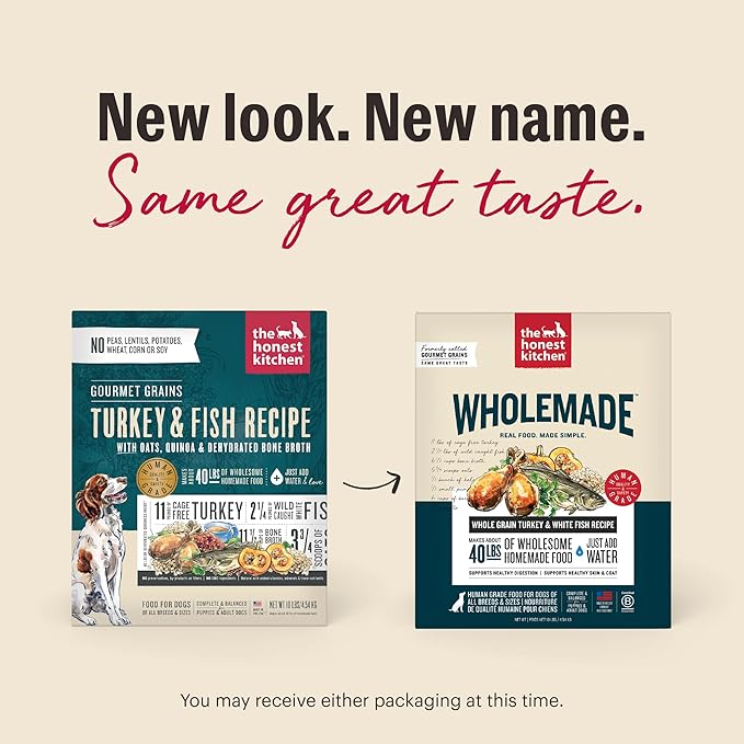 The Honest Kitchen Wholemade™ Whole Grain Turkey & White Fish Dog Food, 10 lb Box