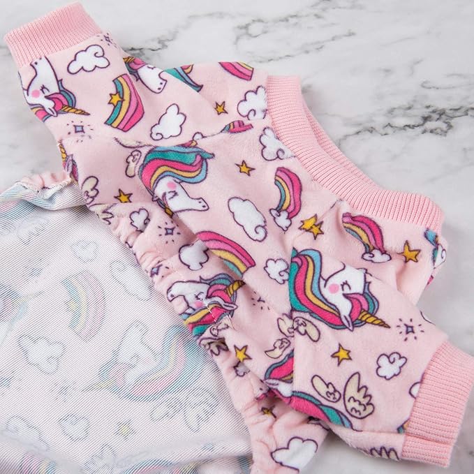 CuteBone Small Dogs Outfit Soft Puppy Onesies Pjs Dog Pajamas Pet Coat Cat Apparel Comfy Doggie Jumpsuit Bodysuit for All Seasons P67XS