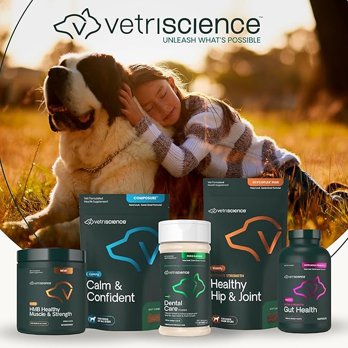 VetriScience Extra Strength Healthy Hip & Joint Chews, GlycoFlex 3, Glucosamine, Green-Lipped Mussel, Joint Support Supplement for Dogs, Promote Mobility & Soothe Joint Discomfort, Chicken, 120 Count