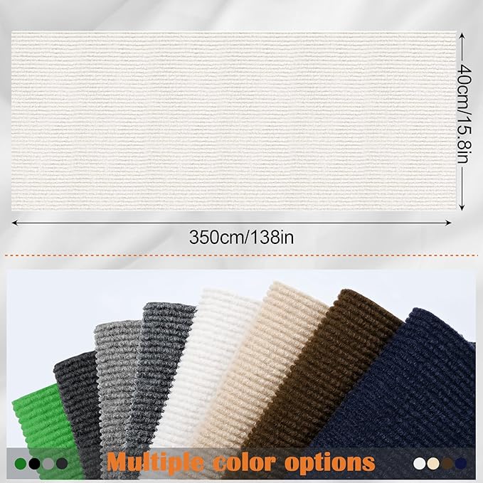 Cat Scratch Furniture Protector - 138" x 15.8" Trimmable Self-Adhesive Cats Claws Scratch Pads, DIY Cat Climbing Couch Protector for Scratch Post Cat Tree Replacement Indoor (Cream White)