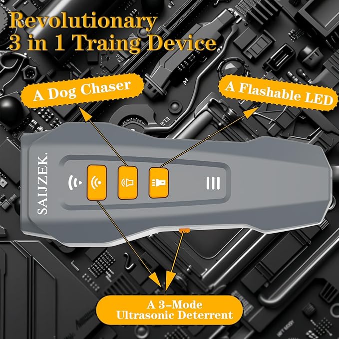 Ultrasonic Dog Barking Deterrence Device, Dog Training Tool, Animal Trainer, Rechargeable Anti-Barking Device, Suitable for Both Indoor and Outdoor Use, Gray