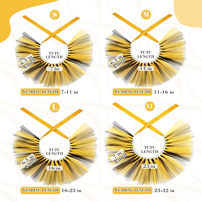 2 Pcs Dog Crown Headband Dog Tutu Dress Set Crystal Rhinestone Tiara Crown Tutu Skirt Pet Dress Costume for Puppy Birthday Party Wedding Photo Prop Costume(Black Gold,X-Large)