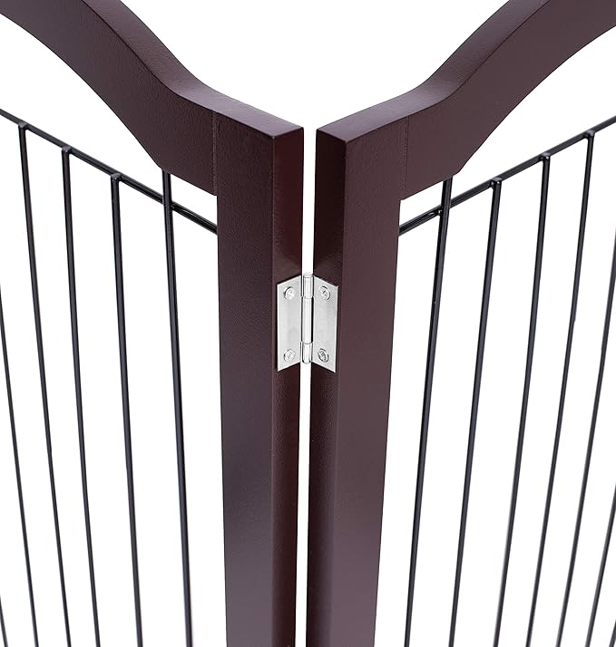 Internet's Best Wire Dog Gate with Arched Top - 4 Panel - 30" Tall - Espresso