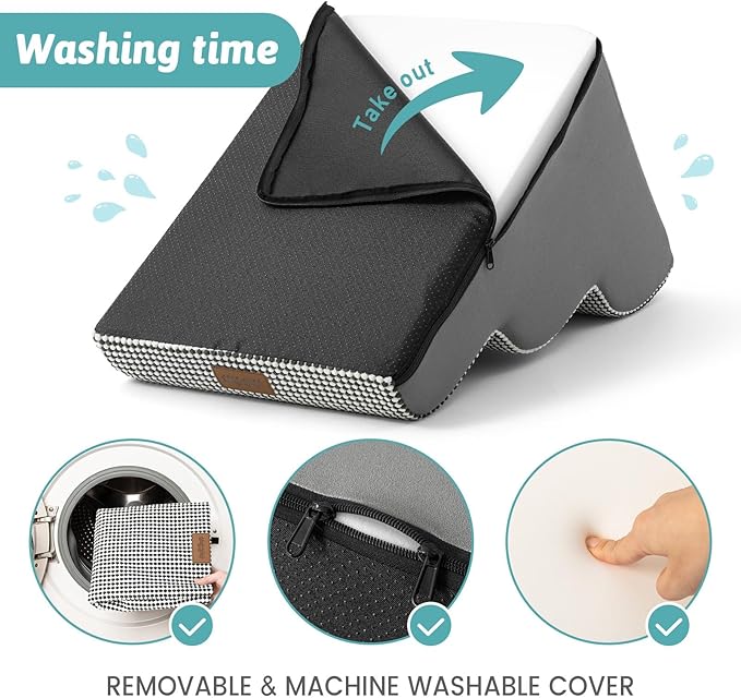 Dog Stairs for Small Dogs 15.7" H, Curved Dog Step for Puppy, Older Cat, Medium Pet Ramp for Sofa, Couch or Chair, Ladder with High Density Foam, 3 Step, 15.7x22.4x15.7 inch, White Black