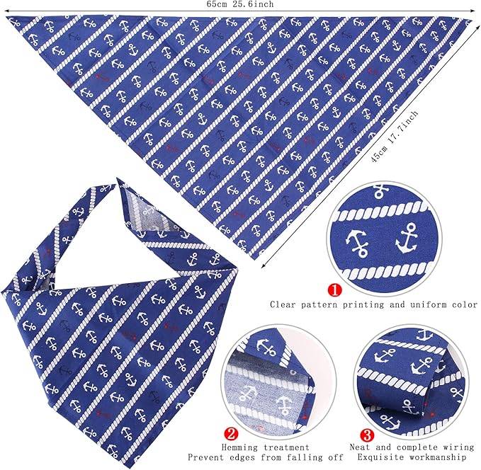 Yewong Pet Captain Sailors Costume Set Dog Cat Sea Captain Hat with Pet Anchor Triangle Bibs Scarf for Cat Puppy Navy Halloween Cosplay Costume Accessories Photo Props (White-C)