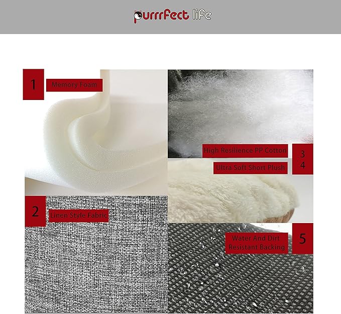 Oval Pet Beds for Cats and Small Dogs, Snuggery Bolster Pet Bed, Ultra Soft Short Plush, Washable High Resilience PP Cotton, and More (Medium, Gray)