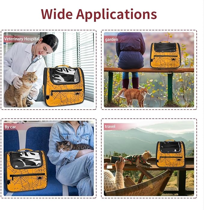 Spider Web 4 Pet Travel Carrier Soft Sided Portable Bag for Cats, Small Dogs, Kittens or Puppies