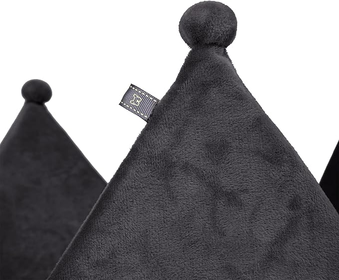 NANDOG Pet Gear Crown Cozy Round Dog and Cat Bed Collection Washable Indoor Pet Bed for Small Breeds -Soft Bed Fits in Crate or Kennel - Made of Ultra Soft Micro-Plush Material (Royal Gray Prive 18")