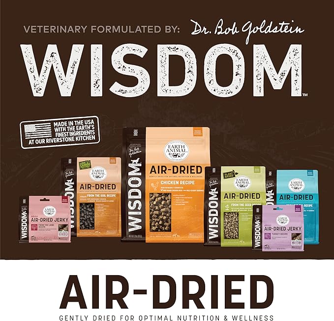 Earth Animal Wisdom Air-Dried Jerky from The Sea Recipe | Dog Treats | Dog Snacks | Premium Natural Fish Jerky Strips | 4 oz |Made in The USA (Pack of 3)