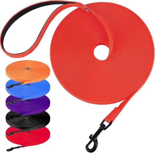 lynxking Dog Training Leash Long Obedience Recall Agility Leash 15ft 30ft 50ft Tracking Lead Perfect for Training Play Camping and Backyard