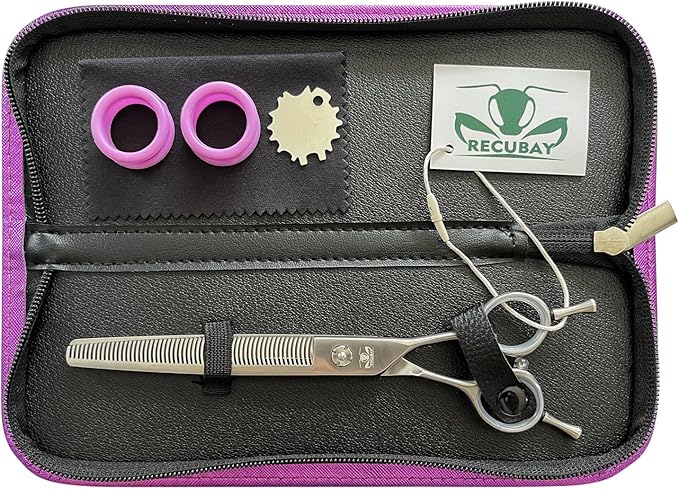 Dog Grooming Scissors, 7.0" Shears with Matte Deluxe Color, 56 Tooth thinning Shears
