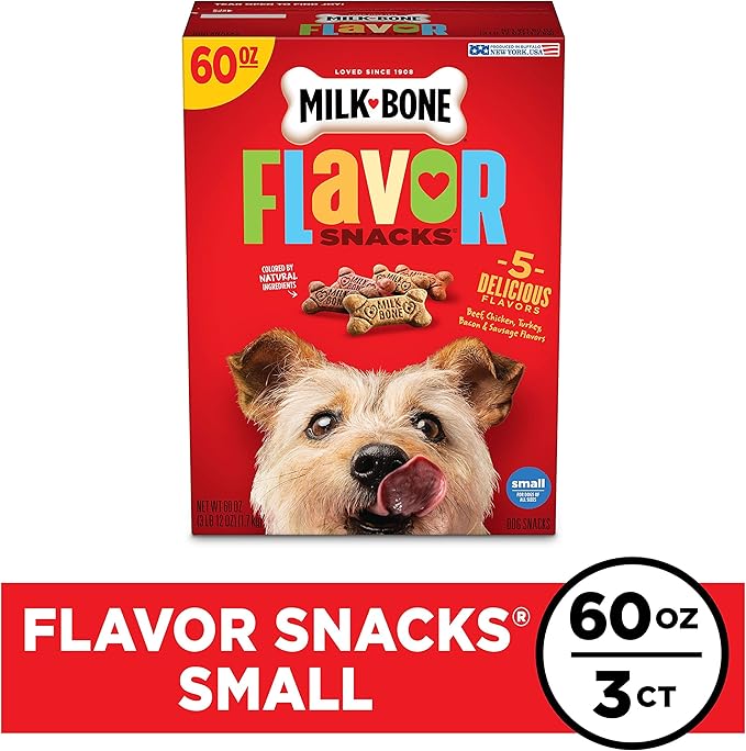 Milk-Bone Flavor Snacks Small Dog Treats, 60 Ounce (Pack of 3)