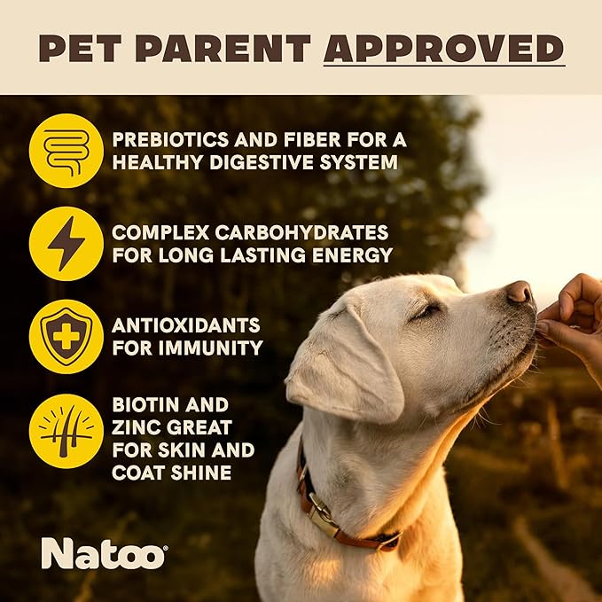 NATOO Dog Treats for Large Breed, Crunchy Biscuits Oats Banana and Honey, Natural Dog Treats, Rich in Omega 6, Prebiotics and Fiber, Antioxidants for Immunity, 8oz
