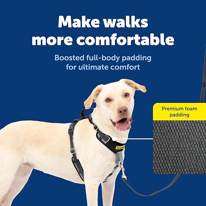 PetSafe Easy Walk Comfort No-Pull Dog Harness - Better Walk Training Harness - Full Body Padded Design - Durable Fabric - 5 Point Adjustable Fit - Everyday Leash Training - Black - Large