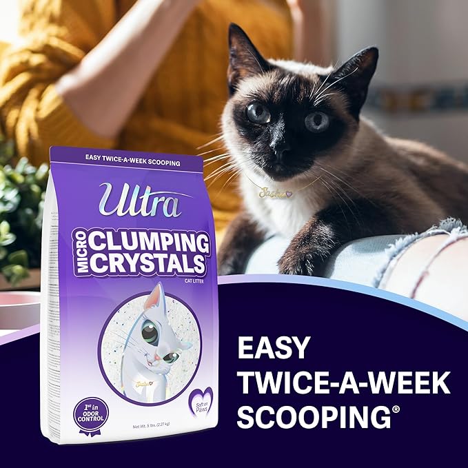 Ultra Clumping Micro Crystals Cat Litter - Dust Free, Soft on Paws, Fragrance Free - 5 Lbs.