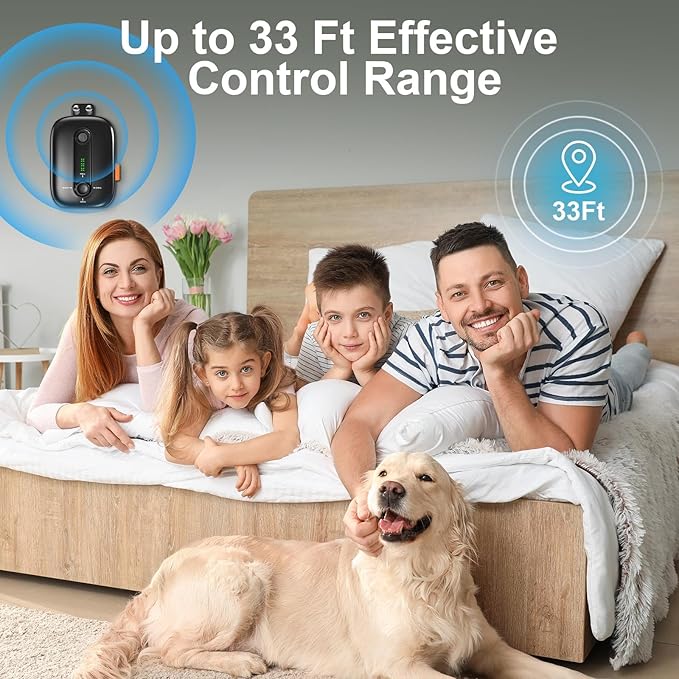 Anti Barking Device for Dogs, Rechargeable Ultrasonic Dog Barking Control Devices with 3 Modes, 33 FT Barking Silencer Sonic Barking Deterrent Indoor/Outdoor Safe for Dog & People B