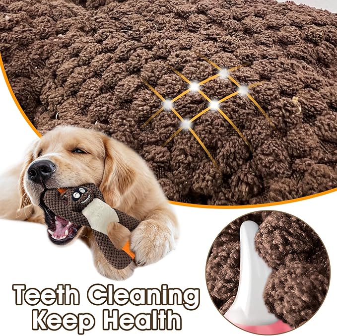 Squeaky Dog Chew Toys for Aggressive Chewers, Dog Toys for Large Medium Small Breed, Indestructible Tough Durable Dogs Toys Interactive Puppy Teeth Clean Natural Rubber(Raccoon & Zombie)