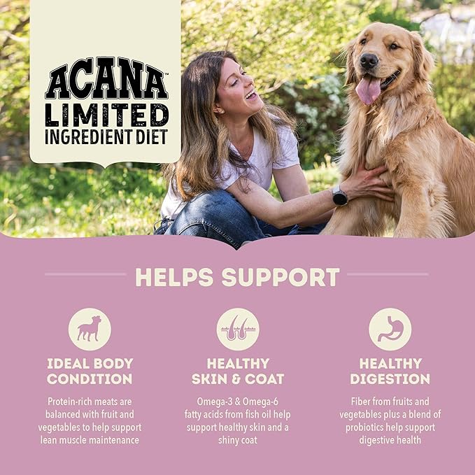 ACANA Singles Limited Ingredient Grain Free High Protein Dry Dog Food Lamb & Apple Recipe 4.5lb Bag