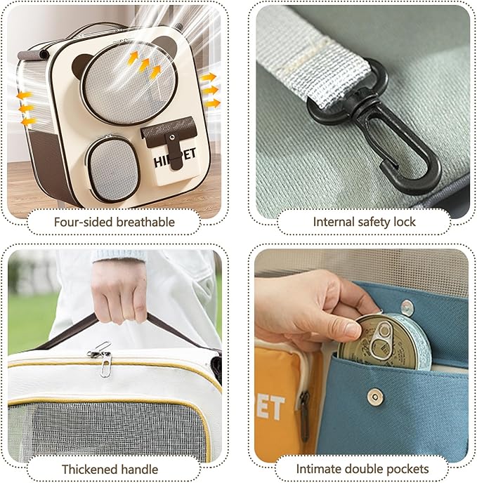 Pet Backpack with Wheels, Comfort Cat Backpack Removable Rolling Wheels, Pet Rolling Carrier, Dog Backpack Great for Travel/Hiking/Outdoor Use(Brown)