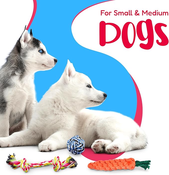 Pacific Pups Products Dog Rope Toys for Medium Dogs 11 Pack (2 Pack)