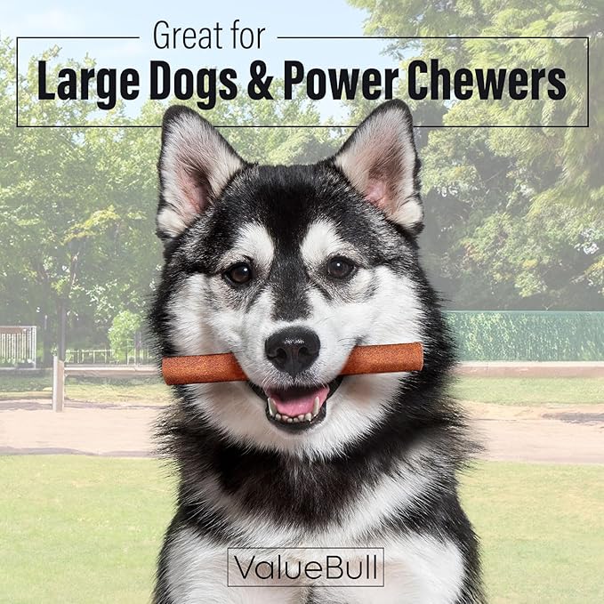 ValueBull Collagen Sticks for Dogs, 6 Inch Jumbo Chews, Natural Long-Lasting Dog Treats, 100 Count Bulk Pack - Supports Joints, Skin & Coat with Chondroitin & Glucosamine