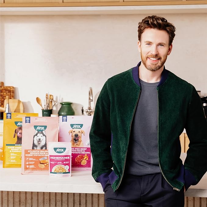 Jinx Beef Grain Free Wet Dog Food Pouches, Meal or Dog Food Topper Mix-in, Made with Real Beef & Chicken, Bone Broth & Brown Rice, No Fillers, Puppy, Adult, Senior, 9oz, 6 Pack