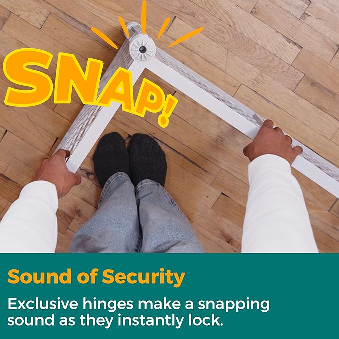 MyPet Petyard Passage: 5.5 Ft. Wide Customizable Folding Dog Playpen with Passage Flap-Door for Indoor/Outdoor. Made in USA. 6-Panel Puppy Playpen. Freestanding Play Pen Dog Gate 26" Tall, Light Gray