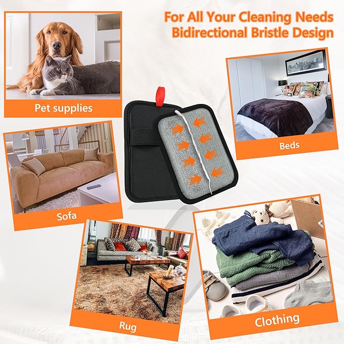 Pet Hair Removal Glove，Static Electricity Grooming Mitt Tool for Dogs & Cats - Remove Fur from Pets, Furniture, Car Seats， Clothing and Sofas